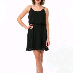 New XL Black Dress Goth Core Edgy Pop Punk Strappy Dark Feminine Rave By Rue 21